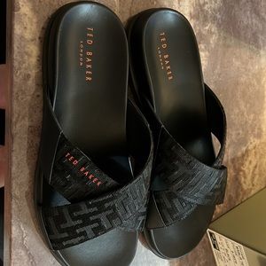 Ted Baker London mens slides. Black color size 11. Brand new